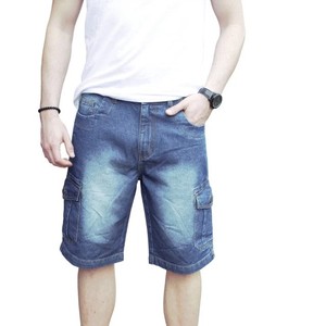 Streetwear décontracté pour hommes Short cargo en jean Baggy multi-poches taille haute coupe-vent respirant léger été - Product Image 1