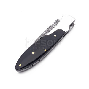 Couteau de chasse en acier Damas de qualité supérieure avec manche en bois bricolage personnalisable, pliable et tranchant, support OEM - Product Image 2