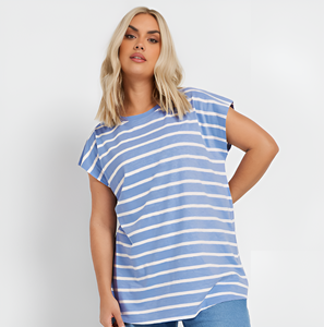 Camisetas de mujer informales a rayas de manga a rayas de punto de algodón de primera calidad OEM/ODM Ropa De Marcas Suministro personalizado al por mayor Bangladesh - Product Image 1