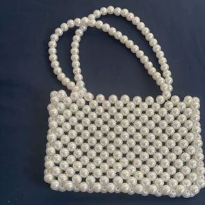 Sac Hobo en plastique perlé perle ivoire sac à main moderne fait à la main | Sac à bandoulière élégant en perles | Grand rangement de garde-robe - Product Image 1
