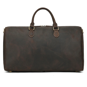 Sac de voyage en cuir véritable avec fermeture à glissière, pliable et durable, portable pour les voyages - Product Image 3