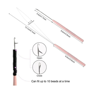 Kit Profesional de Alicates para Extensiones de Cabello, Componentes de Acero Inoxidable, Cierre de Cuentas de 2 Orificios, Herramienta para Hacer Bucle de Rastas, Tijeras para Hilo, Agujas - Product Image 4