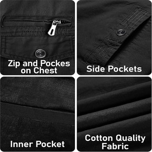 Veste coupe-vent personnalisée pour hommes, coupe-vent 100% en nylon, avec col montant et fermeture éclair quart logo sur le devant - Product Image 5