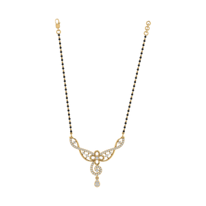 Conjunto de Mangalsutra de Plata de Ley Chapada en Oro con Cadena Ajustable de 43.0 cm, 64 Piedras de Circonita Cúbica, Joyería Fina de 6.0 g - Product Image 3