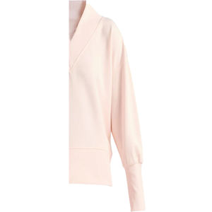 Sudadera de Mujer Extra Grande, Cuello en V, de Poliéster/Algodón, Orgánica, de Felpa, Resistente al Viento, Transpirable, Ecológica, Personalizable, Color Rosa - Product Image 5