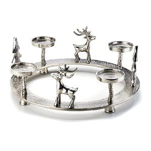 Candelabro de aluminio pulido para decoración de Iglesia, soporte de vela de forma redonda para centro de mesa, decoración de boda - Product Image 3