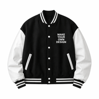 Veste universitaire d'hiver respirante haut de gamme avec logo personnalisé et patch chenille sur le devant, vente en gros