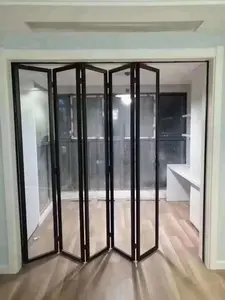 Portes pliantes en verre trempé Prévention du vent Portes patio pliantes Porte pliante pour balcon