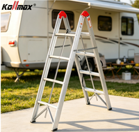 Échelle de caravane pliable en aluminium à usage unique, 2x3-2x6 marches, portable, pour camping-car, avec logo personnalisé OEM, fournie directement par l'usine