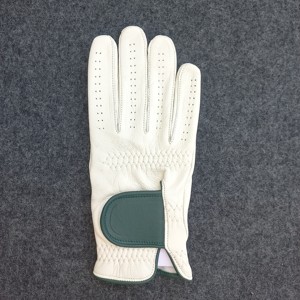 Guante de golf de cuero Cabretta suave de primera calidad Diseño transpirable con manoplas deportivas con correa ajustable-Color blanco - Product Image 3