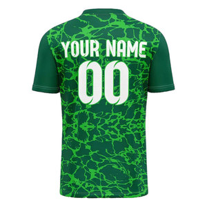 Maillot de football imprimé par sublimation, couleur unie et motif uni, col en V, coupe confortable - Product Image 2