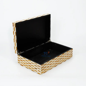 Cadeau du Ramadan moderne élégant fait à la main artisanat coloré nacre coquille boîtes à bijoux mosaïque boîtes décoratives de luxe - Product Image 3