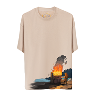 % 100 T-shirts unisexes surdimensionnés imprimés numériques en coton biologique en gros