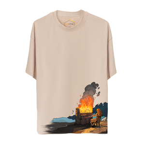 % 100 T-shirts unisexes surdimensionnés imprimés numériques en coton biologique en gros - Product Image 2