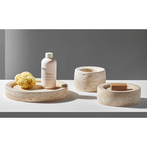 แท่นวางเค้กและจานเสิร์ฟขนมหวานจากหินธรรมชาติชนิดทราเวอร์ทีน - Product Image 5