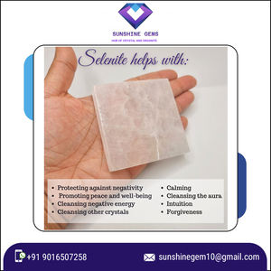 แผ่นชาร์จเซเลนไนต์พร้อมแผ่นรองแก้วคริสตัลสำหรับการทำความสะอาดและการทำให้บริสุทธิ์ทางจิตวิญญาณ - Product Image 2