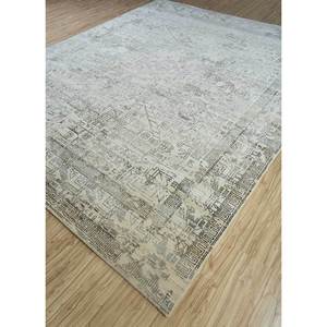Tapis en laine noué à la main Erbe, motif médaillon gris et noir, 9x12, rectangulaire, style Tabriz, tapis moelleux pour salon, pour la maison, pour le couloir - Product Image 2