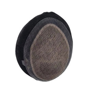 Perruque toupet Miraje Model Taz BD en cheveux humains Remy indiens avec une densité de 100%, vague profonde naturelle et vague corporelle, base en dentelle PU - Product Image 3