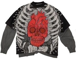 เสื้อยืดผู้ชายผ้าฝ้ายลาย100% กราฟิกขนาดใหญ่แนววินเทจฟอกสีลายกรด - Product Image 1