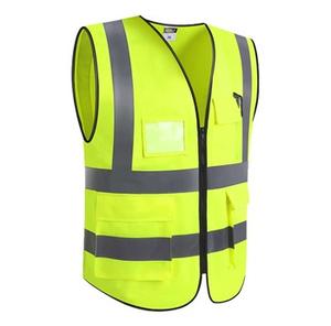 Chaleco de seguridad de alta visibilidad con logotipo personalizado más vendido, ropa de trabajo de poliéster reflectante multifunción para construcción con bolsillos - Product Image 6