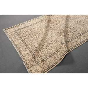 Vintage Turkish Rug 5.1x8.9 ft (154x270 cm), <b>Brown</b> <b>Wool</b> Rug - Product Image 4