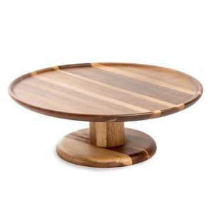 Support à gâteau rond en bois POPULAR DURABLE, écologique, résistant à la chaleur, classique, passe au lave-vaisselle, pour la maison et la cuisine - Product Image 1