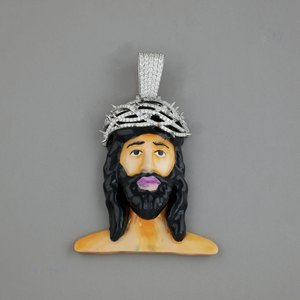 Lujo Unisex 925 plata esterlina Moissanite diamante colgante personalizado cara diseño sólido Hip Hop joyería Moissanite colgante - Product Image 1