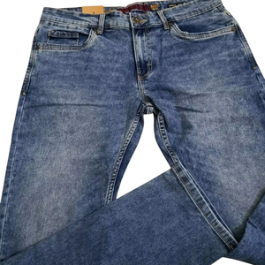 Nuevo estilo Washed Pure Denim Jeans Street Trend Retro Pantalones Slim Fit Straight-leg Jeans para hombres - Product Image 2