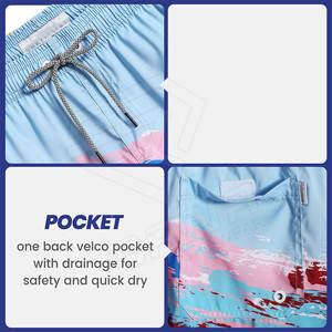 Short de bain de plage pour hommes personnalisé de haute qualité OEM Short de bain 100% coton écologique à sublimation - Product Image 4