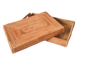 Bandeja de Mimbre Rectangular para Servir, Venta al por Mayor de Fábrica, para Comida, Desayuno, Café y Decoración - Product Image 1