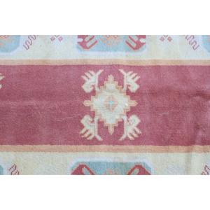 Grand tapis turc vintage 5,2x7,7 pieds, tapis rouge uni en laine - Product Image 5