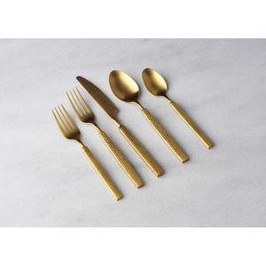 Ensemble de couverts en or brillant finition miroir en acier inoxydable cuillère fourchette couteau plaqué or couverts en vrac pour la rentrée des classes - Product Image 4