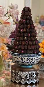 Bol de service à chocolat de table pour hôtel Plateaux à chocolat en métal poli or de qualité de luxe avec base en bois à bon prix - Product Image 5