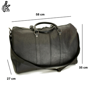 Sac de voyage pour homme en cuir véritable, accessoires élégants, sac à dos vintage en cuir noir imprimé - Product Image 6