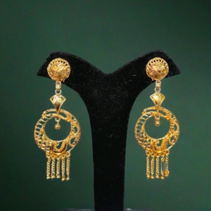 Boucles d'oreilles Selling1 serties de boucles d'oreilles de style Jhumka plaqué or 22CT à la mode bijoux pour femmes - Product Image 1