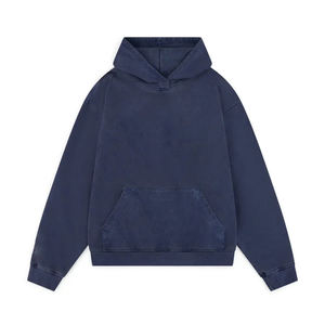 Suéter informal con capucha de algodón 100% de alta calidad para hombre, estilo de pecho de doble línea con logotipo de letra, sudaderas con capucha sueltas para la temporada de primavera - Product Image 5