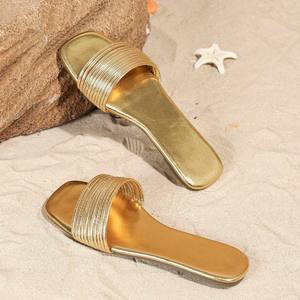 Sandales plates pour femmes avec détail nœud, séchage rapide, antidérapantes, chaussures d'été pour vacances en bord de mer, élégantes et décontractées - Product Image 4