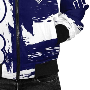 Chaqueta de Satén Zeta Phi Beta para Mujer, Azul y Blanca, Bordado del Escudo de la Hermandad ZPB 1920, Prenda Griega Premium, Estilo Universitario - Product Image 3