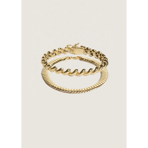 Cobra Chain Hampshire House Stack <b>Bracelet</b> Set Zinc Alloy Geometric <b>Charm</b> <b>Bracelets</b> with Moissanite Shell Stone Religious Style - Product Image 1