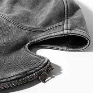 เสื้อฮู้ดผ้าซักกรดสำหรับผู้ชายเสื้อฮู้ดสำหรับผู้ชายโอเวอร์ไซส์แบบมีซิปซิปแบบโอเวอร์ไซส์ - Product Image 5