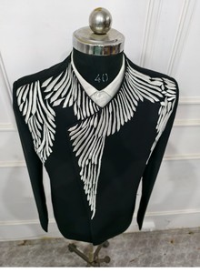 Último diseño novio boda hombres trajes 2 piezas ajustados boda hombres trajes 2 piezas para hombres personalizables para adultos - Product Image 3