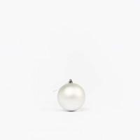 Boules de Noël argentées 4 pièces 10 cm, boules métalliques en plastique, décorations d'arbre suspendues, fabrication industrielle Optima Trade Srl
