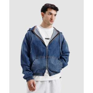 Chaqueta vaquera con capucha para mujer, estilo lavado, ropa exterior cómoda con un toque elegante - Product Image 3