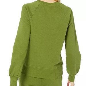 สเวตเชิ้ตสีพื้นสำหรับผู้หญิงเสื้อสเวตเชิ้ตแขนยาวลำลองทรงโอเวอร์ไซส์ดีไซน์แบบกำหนดเอง - Product Image 3