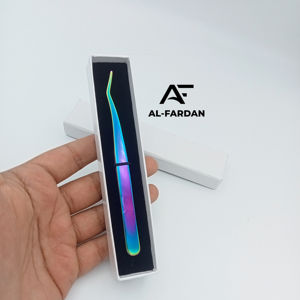 Eyelash Applicators Tweezers Solid Stainless Steel <b>Rainbow</b>-Multi Color Tool for False Eyelashes with White Card Boxes - Product Image 1