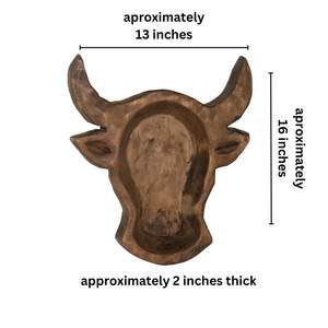 Cuenco de Masa Tallado a Mano Único de los Texas Longhorns, Centro de Mesa de Madera, Cuenco de Madera para Decoración del Hogar - Product Image 5
