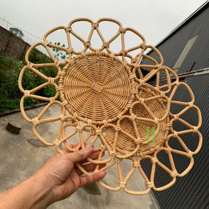 Meilleure vente en gros Plaques de présentation en rotin orange Napperon en rotin Boho Offre Spéciale OEM Napperon Plaque de présentation en osier du Vietnam - Product Image 4