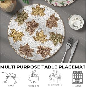 แผ่นรองจานลายใบเมเปิ้ลสำหรับตกแต่งโต๊ะรับประทานอาหารแผ่นรองแก้วแฟนซีสำหรับงานแต่งงาน - Product Image 6