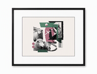 Impression sur toile de collage abstrait de moutons, art mural animaliste surréaliste, photographie noir et blanc, décoration intérieure, B&C Arts