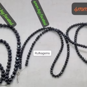 ลูกปัดเพชรโมอิสสีดำเม็ดสีดำขนาด4มม. ลูกปัดเหลี่ยมเพชรพลอยเกรด AAA - Product Image 1